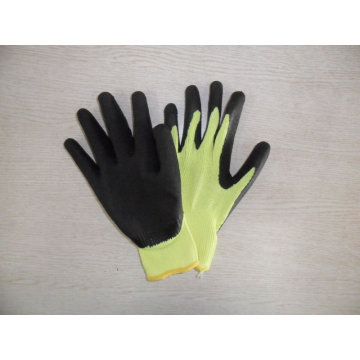 Guantes de hule forrados de algodón